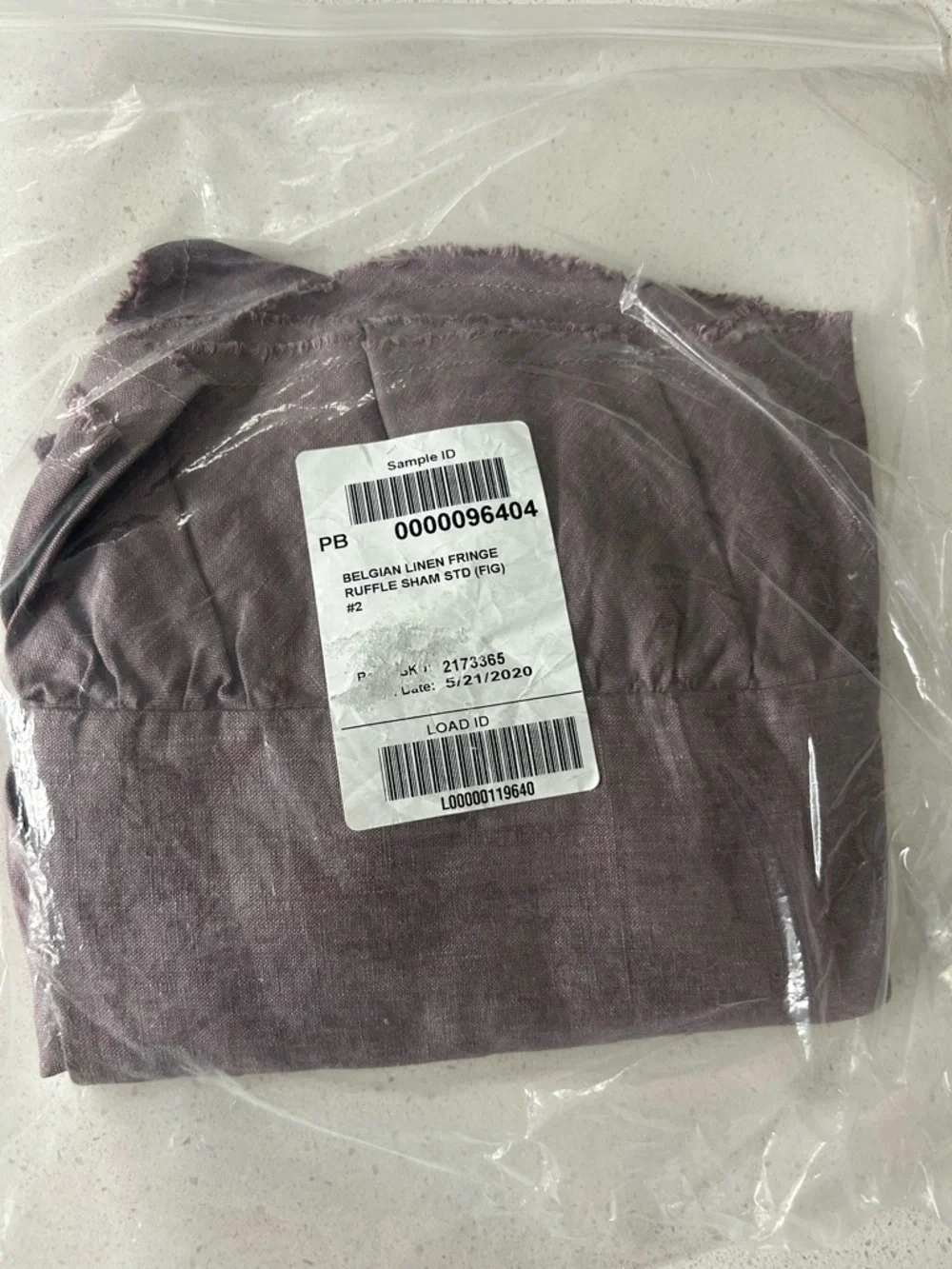 Pottery Barn Belgian Flax Linen Fringe Ruffle Fig Standard Sham 1